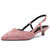 DearOnly Womens Slingback Pumps Low Kitten Heel Closed Pointed Toe Suede Dress Shoes Cute Sandals Bridal Wedding Shopping Pink 1.5 Inch