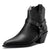 Aachcol Women Ankle Boots Short Bootie Square Toe Low Kitten Chunky Block Heel Western Cowboy Cowgirl Matte Zipper Dress Shoes Black 2.5 Inch