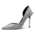 Castamere Gretta Glitter High Heels with Butterfly Bow, Elegant 3.3Inches Metallic Stiletto and Pointed Toe Design for Women Silver