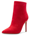 CASTAMERE Womens High Heel Ankle Boots Pointed Toe Slip-on Buckle Stiletto Boot 10CM Heels