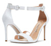 CASTAMERE Womens High Heels Sandals Buckle Ankle Strap Open Toe Basic 10CM Stilettos Sandal