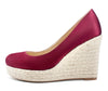 NobleOnly Womens High Heels Platform Wedge Pumps Comfortable Leather Lining Slip-on Office Satin Shoes 10CM Heel
