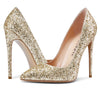 CASTAMERE Womens Sky High Heels Basic Pumps Pointed Toe Stilettos 12CM Heel Glitter Shoes
