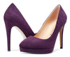 CASTAMERE Womens High Heels Platform Pumps Slip-on Stilettos 12CM Heel Office Dress Suede Shoes