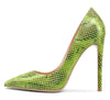 CASTAMERE Womens Sky High Heels Basic Pumps Pointed Toe Stilettos 12CM Heel Snake Shoes