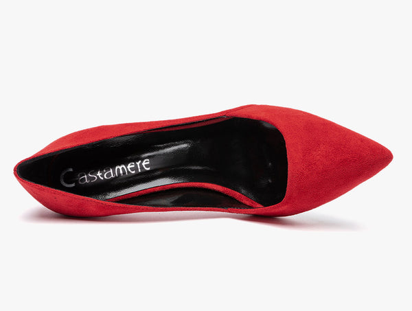 CASTAMERE Womens Leather Lining High Heels Pumps Pointed Toe Slip-on 10CM Shoes