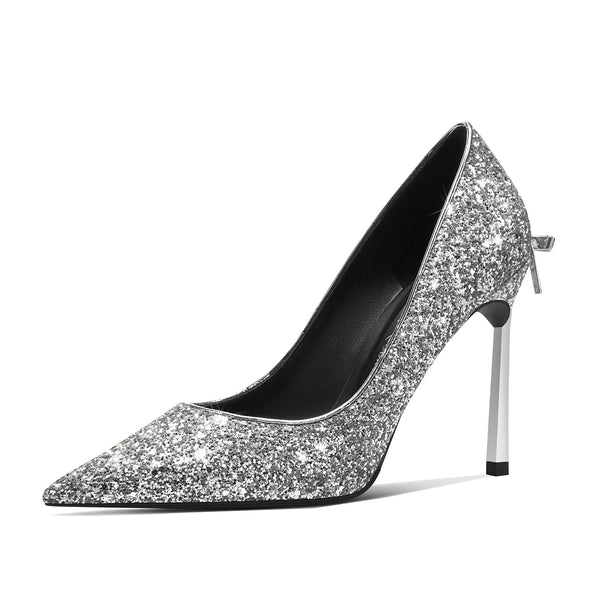 Castamere Women Stiletto High Heel Close Pointed Toe Slip-on Pumps Bow-Knot Wedding Party Sexy Dress Classic Shoes