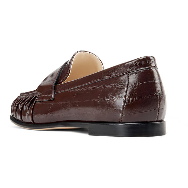 Aachcol Women's Glossy Patent Leather Braided Toe Loafers | Casual Slip-On Dress Shoes