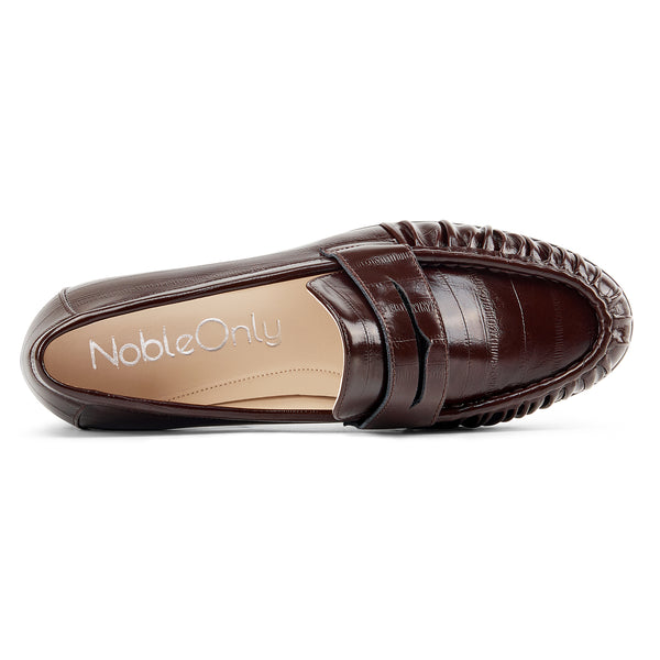 Aachcol Women's Glossy Patent Leather Braided Toe Loafers | Casual Slip-On Dress Shoes