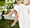 Aachcol Women's Rhinestone Bow Slingback Heels | Elegant Bridal Wedding Shoes