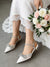 Aachool Women's Rhinestone Bow Slingback Heels | Elegant Bridal Wedding Shoes