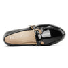 Aachcol Women's Patent Leather Gold Buckle Loafers | Casual Professional Slip-On Shoes
