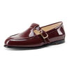 Aachcol Women's Patent Leather Gold Buckle Loafers | Casual Professional Slip-On Shoes