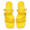 Pearl Strappy Flat Sandals Square-Toe Classic Sexy Shoes Slip-on Flat-Shoes