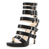 Aachool Women's Multi Strap Buckle High Heel Sandals | Strappy Stiletto Heels