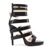 Aachool Women's Multi Strap Buckle High Heel Sandals | Strappy Stiletto Heels