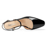 Ladies Patent Leather Slingback Pumps with 2.3 Inche Stiletto Heel and Petite Square Toe for Women