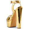 Aachcol Peep Toe Platform Ankle Strap Heels | 5.9" Block Heel Shoes