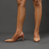Ladies' Pointed Toe Slingback Pumps 2.3-Inch Heel, Alluringly Sleek with Patent Leather Finish, Fashionably Versatile Shoes