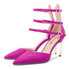 Castamere Women Stiletto High Heel Pointed Toe Ankle Strap Wedding Dress 3.3 Inches Heels