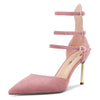 Castamere Women Stiletto High Heel Pointed Toe Ankle Strap Wedding Dress 3.3 Inches Heels