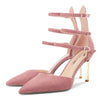 Castamere Women Stiletto High Heel Pointed Toe Ankle Strap Wedding Dress 3.3 Inches Heels