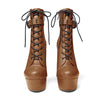 Crocodile Textured Ankle Boots with Zipper, Lace-up, and Ankle Straps – 2-inch Platform Bootie, 6-inch Heel Shoes