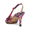 Ladies' Pointed Toe Slingback Pumps 2.3-Inch Heel, Alluringly Sleek with Patent Leather Finish, Colorful Prints Fashionably Versatile Shoes