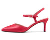 CASTAMERE Womens Slingback Kitten Heels Pumps Ankle Strap Strappy Pointy Toe 6.5CM Heel Sandals