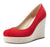 NobleOnly Womens High Heels Platform Wedge Pumps Comfortable Leather Lining Slip-on Office Suede Shoes 10CM Heel