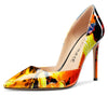 CASTAMERE Womens D'Orsay Slip On High Heels Pumps Elegant Pointy Toe Stilettos 10CM Heel Shoes