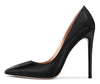 CASTAMERE Womens Sky High Heels Basic Pumps Pointed Toe Stilettos 12CM Heel Satin Shoes