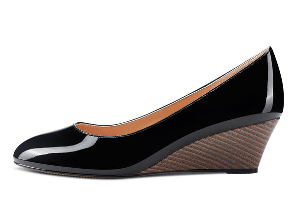 Castamere Womens Wedge Heels Pumps Comfort Slip-on Round-Toe Basic Pump 2Inch Mid-Heel