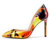 CASTAMERE Womens D'Orsay Slip On High Heels Pumps Elegant Pointy Toe Stilettos 10CM Heel Shoes