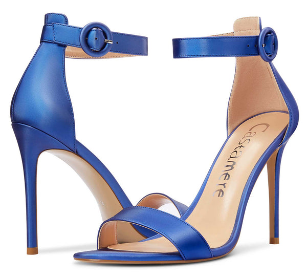 CASTAMERE Womens High Heels Sandals Buckle Ankle Strap Open Toe Basic 10CM Stilettos Sandal