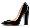 CASTAMERE Womens Sky High Block Heels Pumps Pointed Toe Slip-on 4.7 Inch Heels Classic Shoes