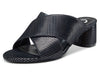 CASTAMERE Womens Chunky Block Heels Slippers Slip-on Strappy Open Toe Sandals 5CM Heeled Sandal