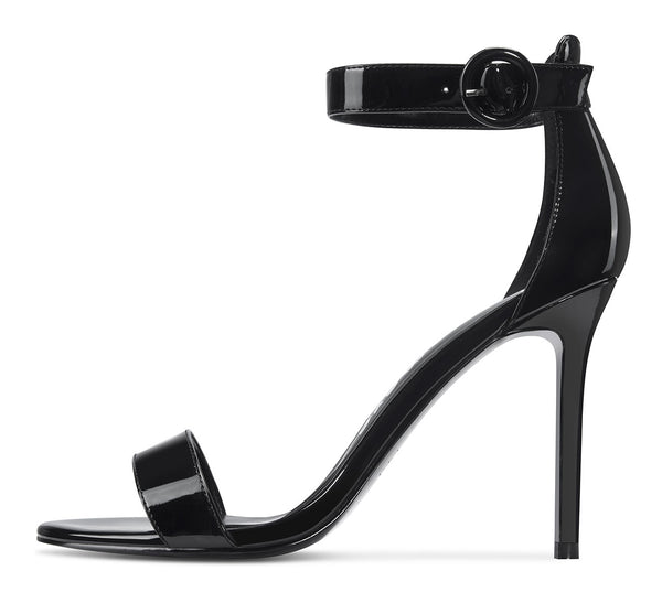 CASTAMERE Womens High Heels Sandals Buckle Ankle Strap Open Toe Basic 10CM Stilettos Sandal