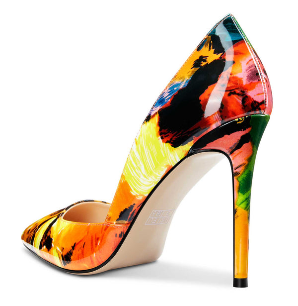 CASTAMERE Womens D'Orsay Slip On High Heels Pumps Elegant Pointy Toe Stilettos 10CM Heel Shoes