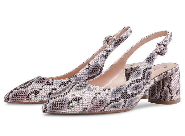 CASTAMERE Womens Chunky Block Heels Slingback Pumps Slip-on Pointy Toe 5CM Heel Sandals