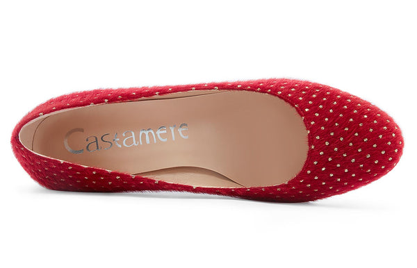 CASTAMERE Womens Chunky Block Heels Round-Toe Slip-on Mid-Heel Basic Pumps 5CM Heels