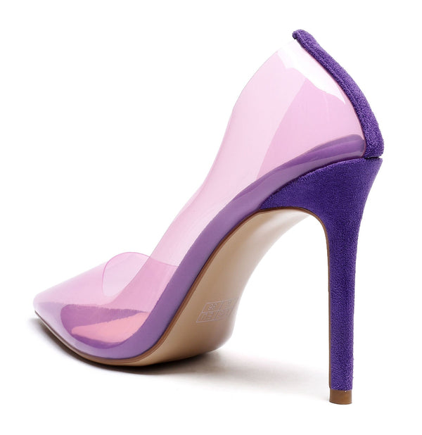 CASTAMERE Womens High Heels Transparent Pumps Slip-on Sexy Clear Pointy Toe 10CM Heels