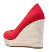 NobleOnly Womens High Heels Platform Wedge Pumps Comfortable Leather Lining Slip-on Office Suede Shoes 10CM Heel