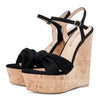 CASTAMERE Women's Sky High Wedge Heel Sandals Ankle-Strap Open-Toe High Heels Sandal Bowknot Party Dress 6Inch Heel Shoes
