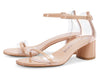CASTAMERE Womens Chunky Block Mid Heels Sandals Transparent Ankle Strap Open Toe 5CM Heeled Sandal