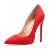 CASTAMERE Women's High Heels Slip On Pumps Pointy Toe Stilettos 12CM Suede Shoes