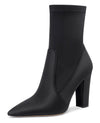 NobleOnly Women's High Heels Ankle Boots Pointed Toe Boot with Zipper Basic Office Boot 4" Chunky Heel Shoes