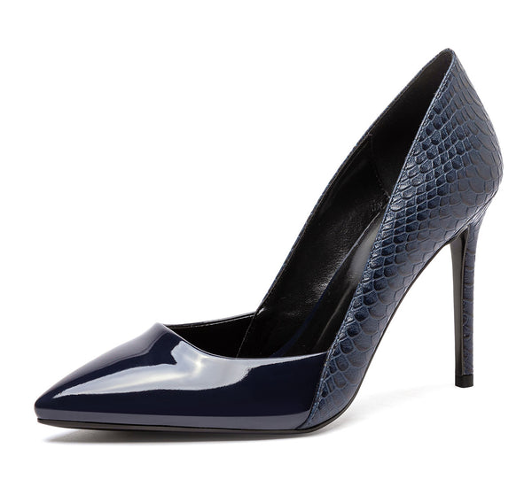 CASTAMERE Womens Leather Lining High Heels Pumps Pointed Toe Slip-on 10CM Shoes