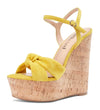 CASTAMERE Women's Sky High Wedge Heel Sandals Ankle-Strap Open-Toe High Heels Sandal Bowknot Party Dress 6Inch Heel Shoes