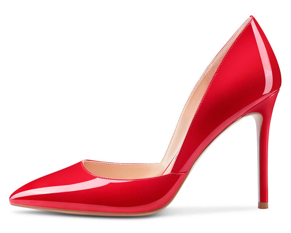 CASTAMERE Womens D'Orsay Slip On High Heels Pumps Elegant Pointy Toe Stilettos 10CM Heel Shoes